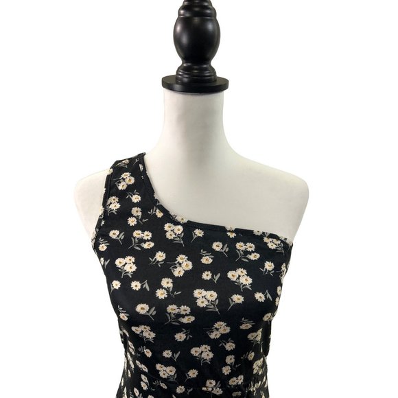 Shein One Shoulder Floral Print Drawstring Dress EUC Women's Size S - Picture 2 of 12